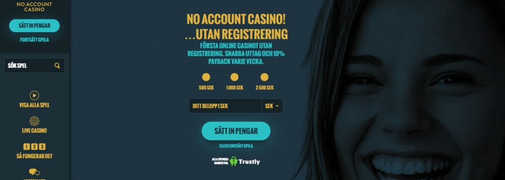 Trustly No Account Casino